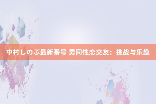 中村しのぶ最新番号 男同性恋交友：挑战与乐趣