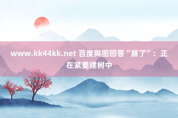 www.kk44kk.net 百度舆图回答“崩了”：正在紧要建树中