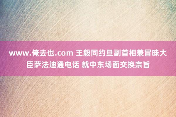 www.俺去也.com 王毅同约旦副首相兼冒昧大臣萨法迪通电话 就中东场面交换宗旨