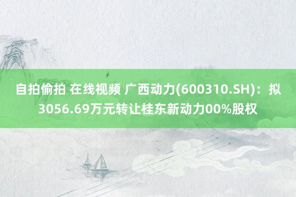 自拍偷拍 在线视频 广西动力(600310.SH)：拟3056.69万元转让桂东新动力00%股权