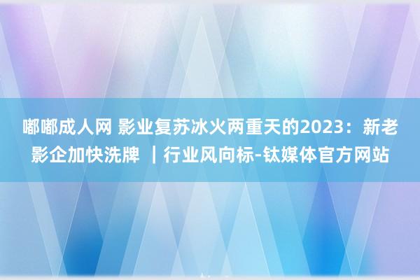 嘟嘟成人网 影业复苏冰火两重天的2023：新老影企加快洗牌 ｜行业风向标-钛媒体官方网站