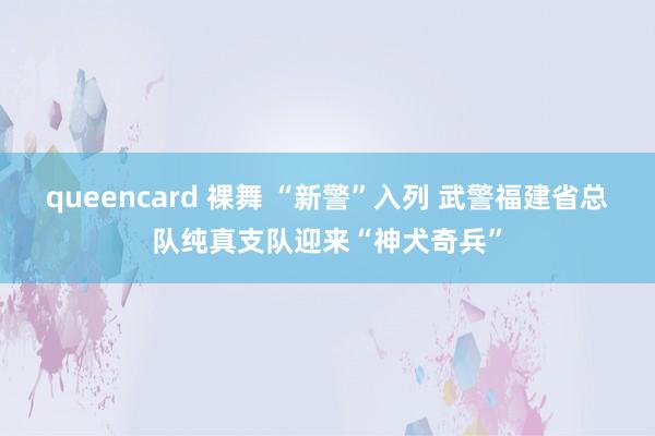 queencard 裸舞 “新警”入列 武警福建省总队纯真支队迎来“神犬奇兵”