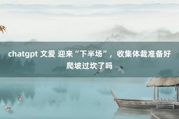 chatgpt 文爱 迎来“下半场”，收集体裁准备好爬坡过坎了吗